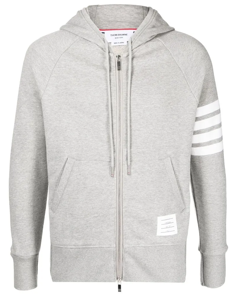 Thom Browne Kapuzenjacke mit Streifen - Grau Grau