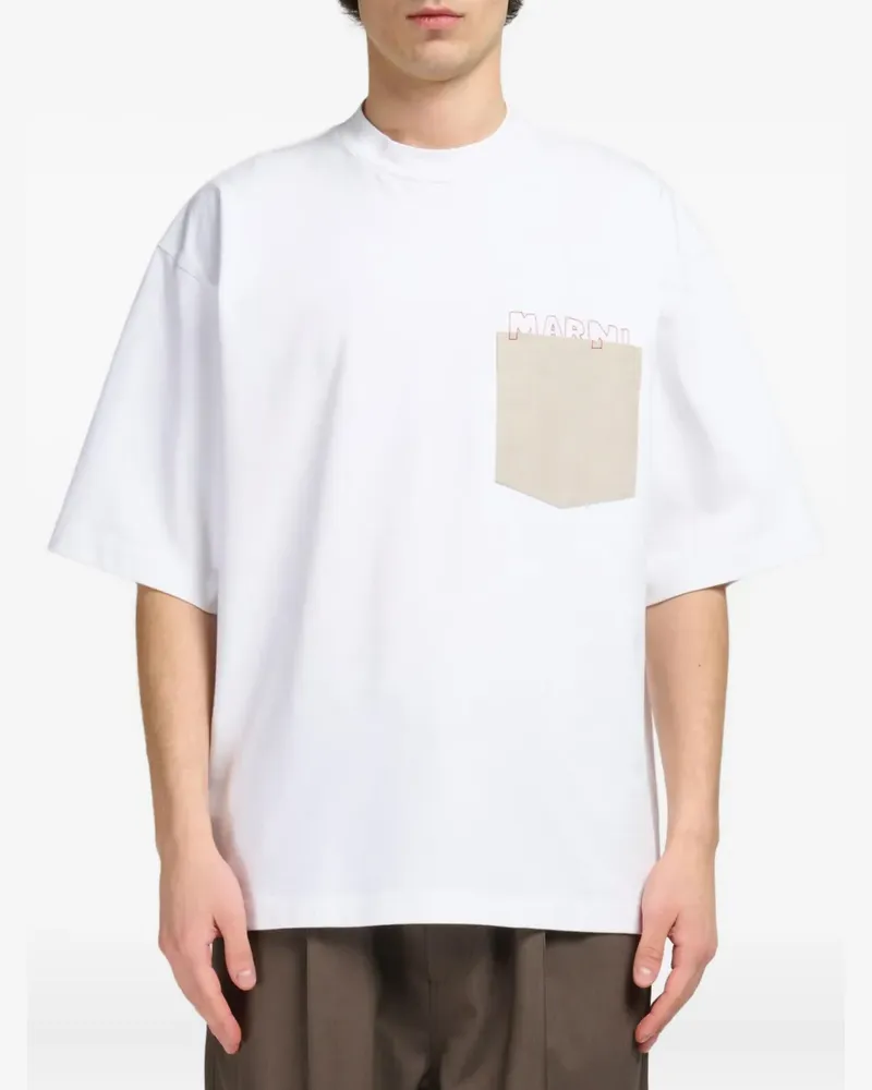 Marni T-Shirt aus Jersey - Weiß Weiß