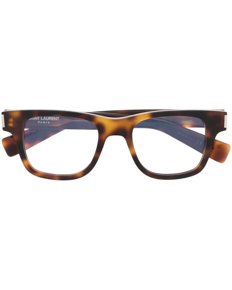 Saint Laurent Eckige Brille in Schildpattoptik - Braun Braun