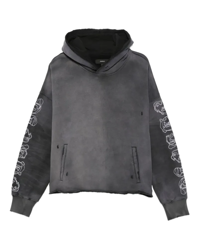 PURPLE BRAND Hoodie im Used-Look - Grau Grau