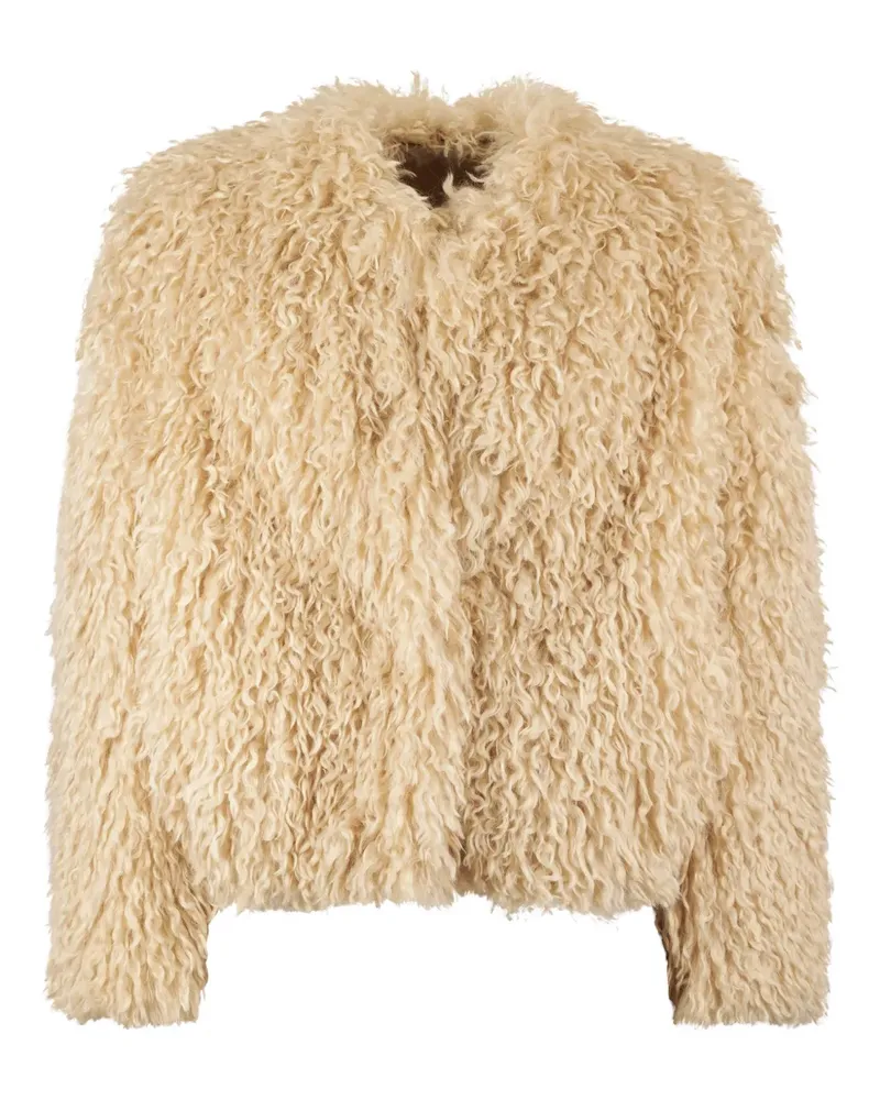 Tagliatore shaggy faux-fur jacket - Nude Nude