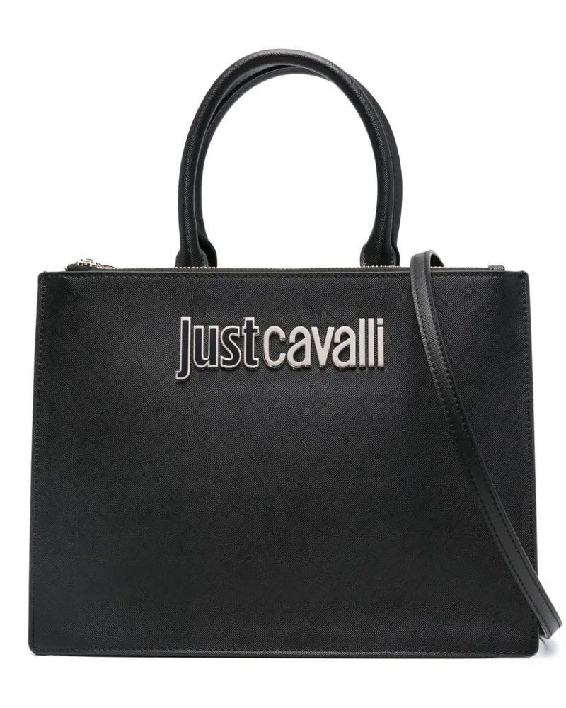 Just Cavalli Handtasche mit Logo-Applikation - Schwarz Schwarz