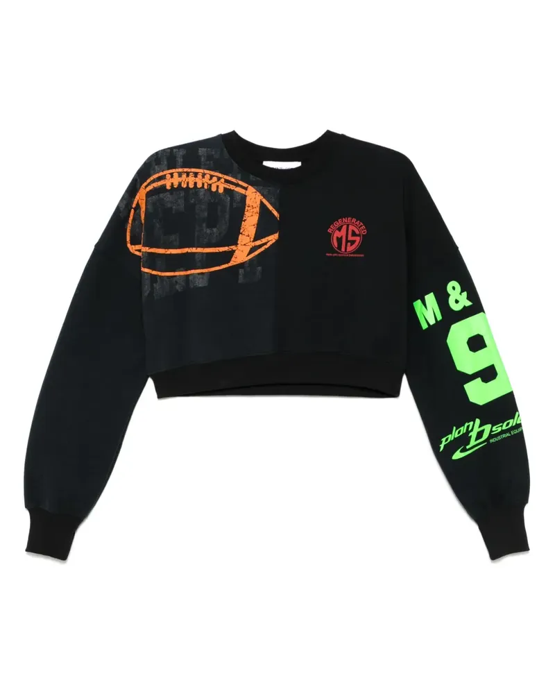 Marine Serre Cropped-Sweatshirt - Schwarz Schwarz