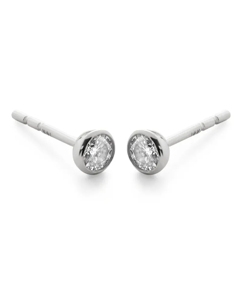 Monica Vinader 14kt Weißgoldohrstecker mit Diamant - Silber Silber