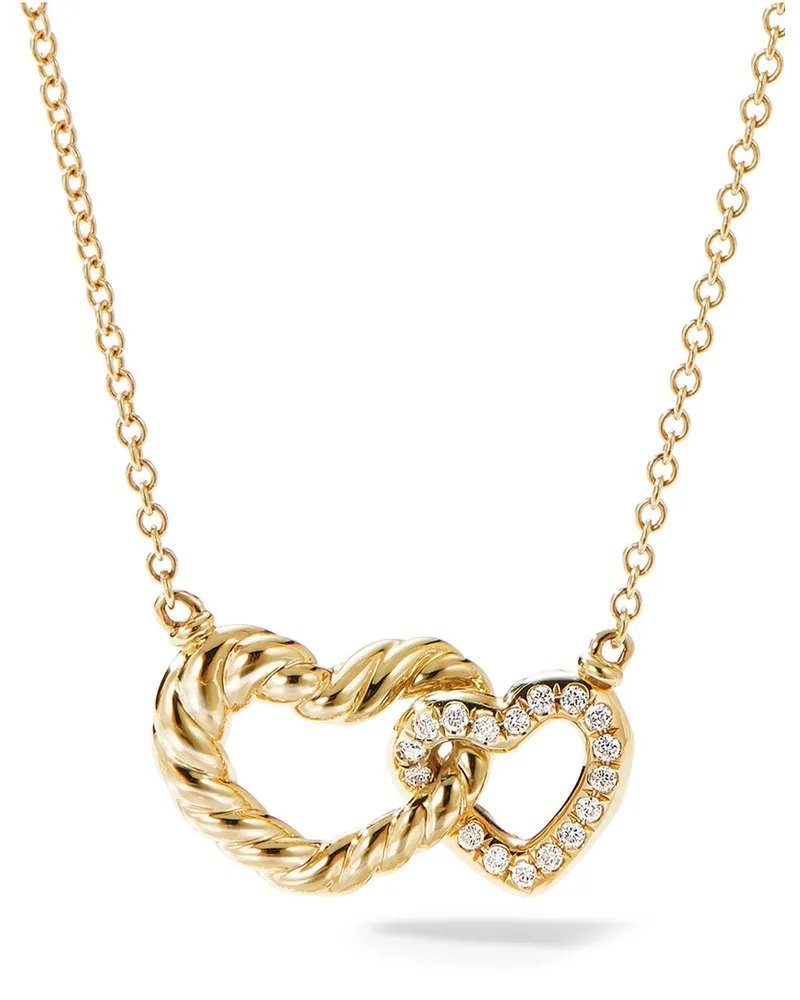 David Yurman 18kt Gelbgoldhalskette mit Diamanten Gold