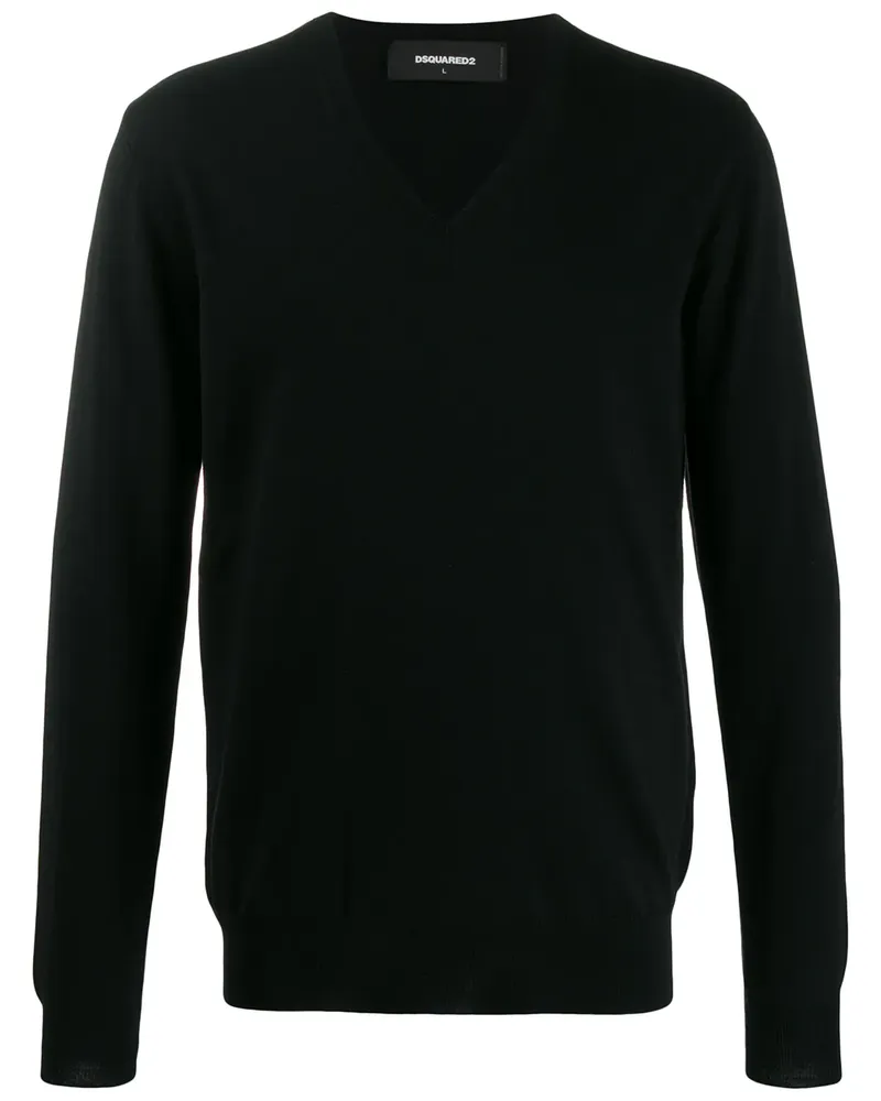 Dsquared2 Pullover mit V-Ausschnitt - Schwarz Schwarz