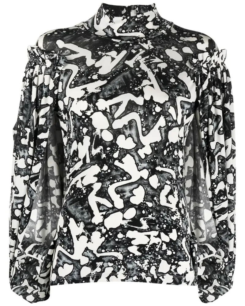 Stella McCartney Bluse mit Print - Schwarz Schwarz