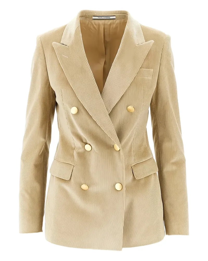 Tagliatore corduroy double-breasted blazer - Nude Nude