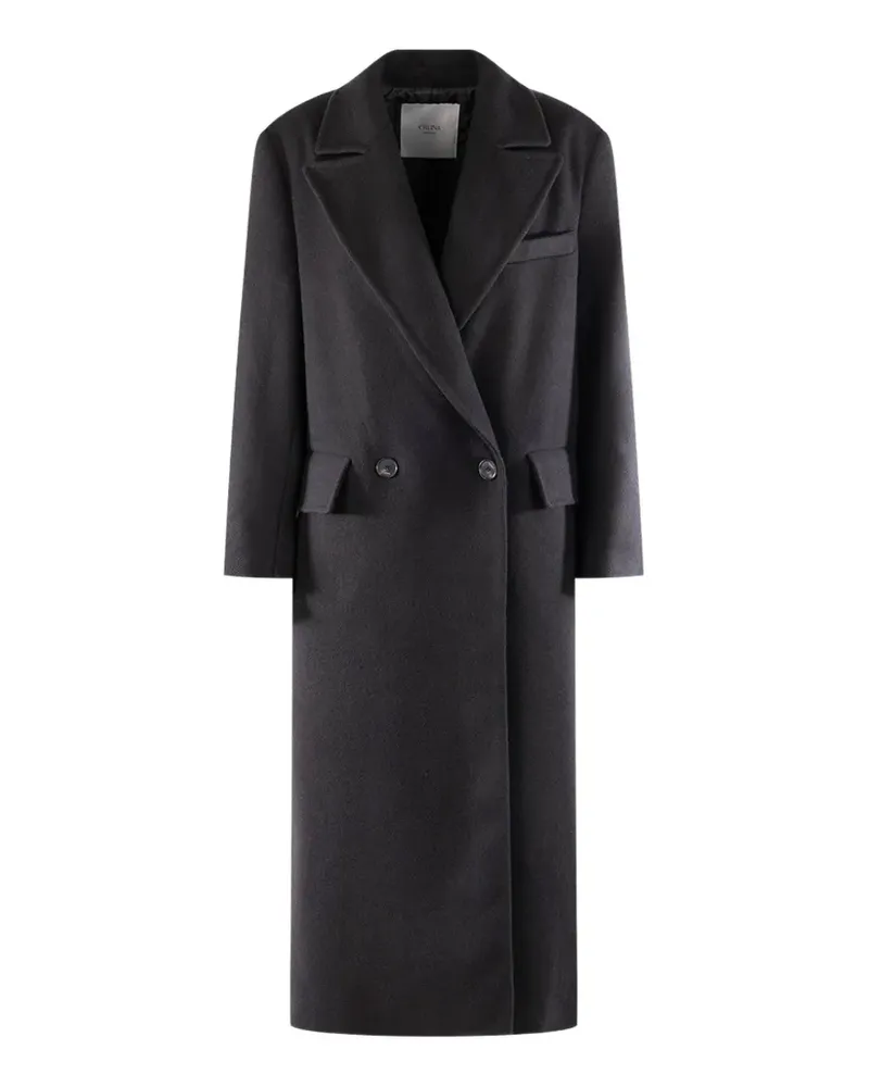 CRUNA double-breasted notched-lapel coat - Schwarz Schwarz