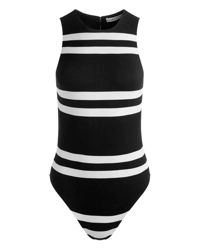 Alice + Olivia Ärmelloser Rothy Body mit Streifen - Schwarz Schwarz