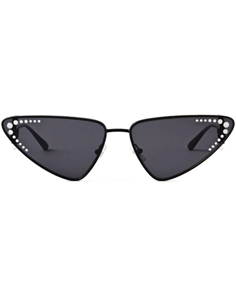 Jimmy Choo Kristal Sonnenbrille mit Triangel-Gestell - Schwarz Schwarz