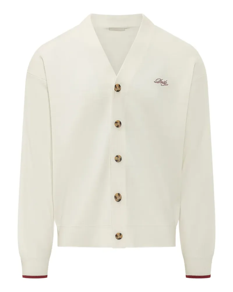 Drôle de Monsieur Funny embroidered-logo cardigan - Nude Nude
