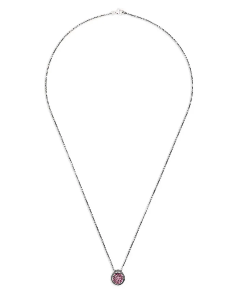 Rosa Maria Halskette aus Sterlingsilber mit Rubin - Schwarz Schwarz