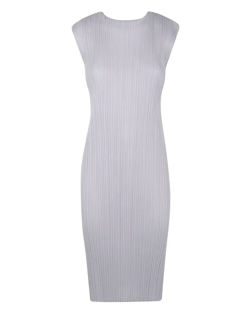Issey Miyake Plissiertes Midikleid - Grau Grau