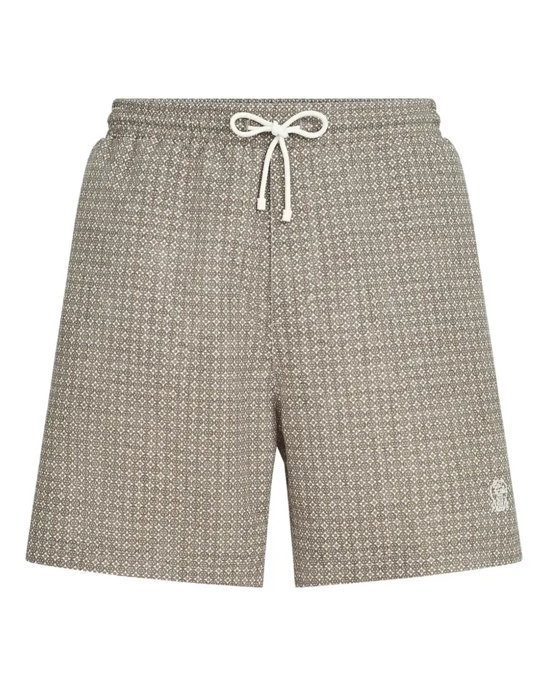Brunello Cucinelli Badeshorts aus Nylon mit Blumenprint - Nude Nude