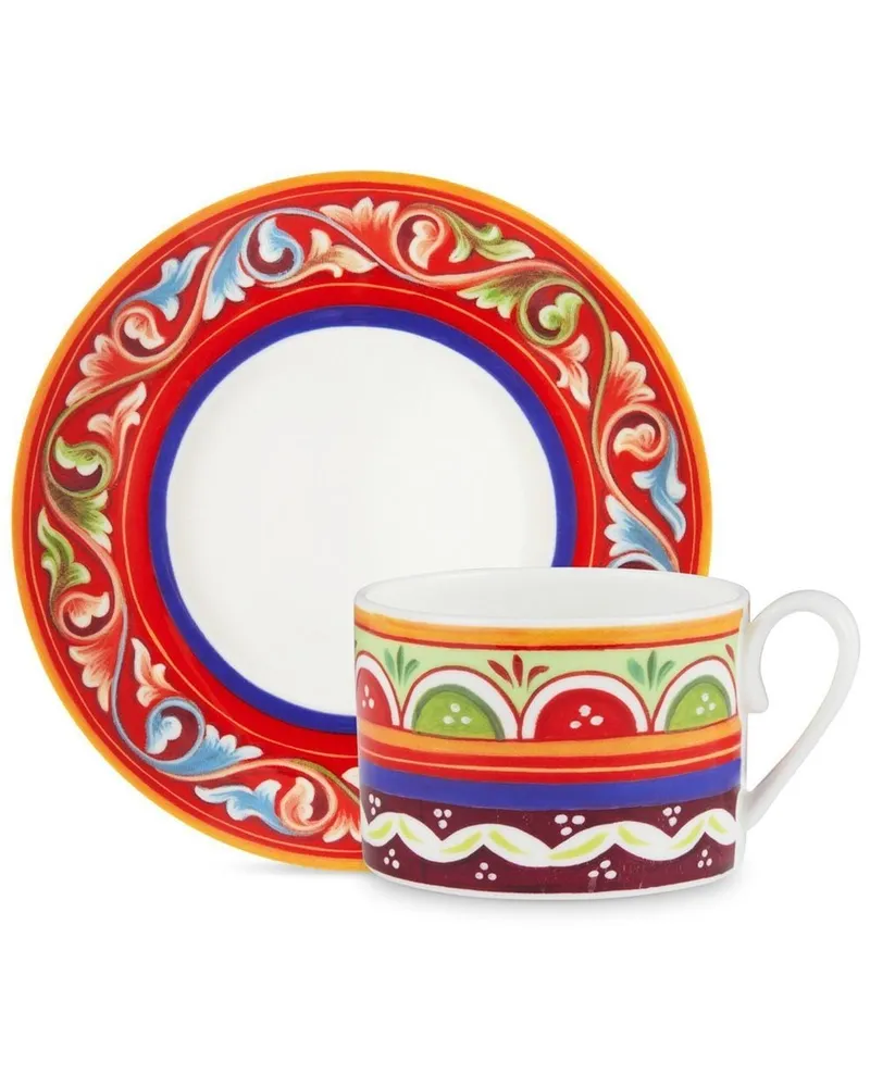 Dolce & Gabbana Geometrisch gemustertes Teeservice - Rot Rot