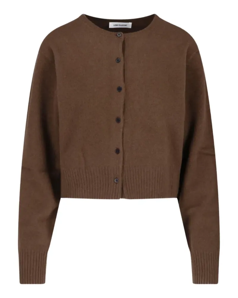 LOW CLASSIC Cropped-Cardigan mit Knöpfen - Braun Braun