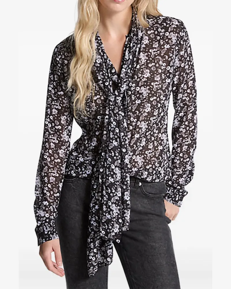 Michael Kors floral-print blouse - Schwarz Schwarz