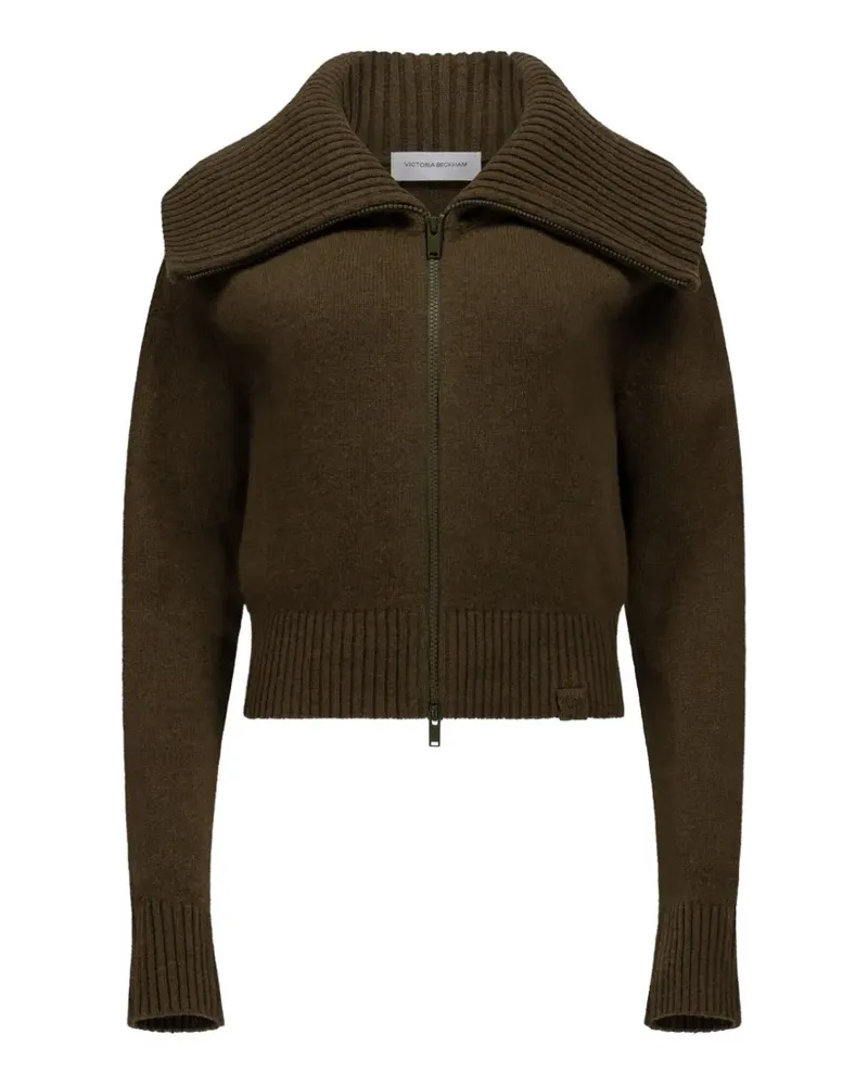 Victoria Beckham Cardigan mit weitem Kragen - Grün Grün
