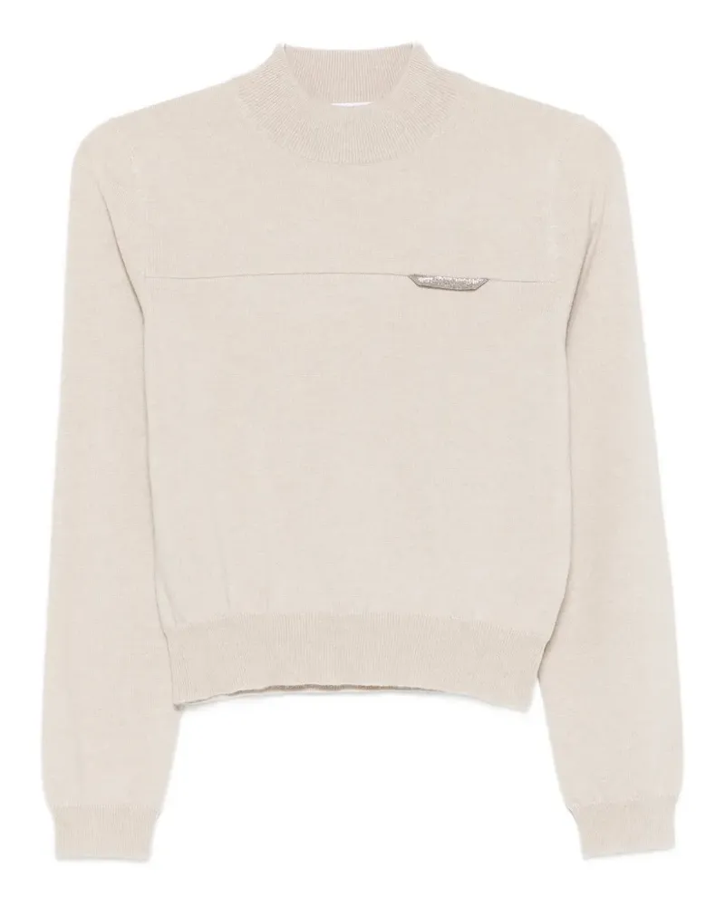 Brunello Cucinelli Pullover mit Stehkragen - Nude Nude