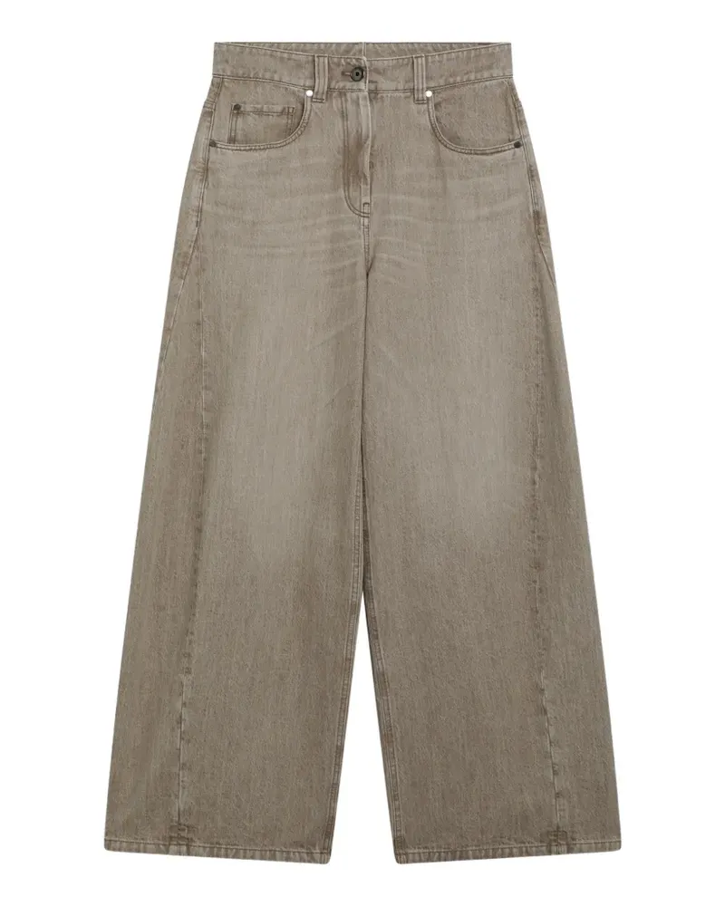 Brunello Cucinelli Jeans mit weitem Bein - Nude Nude