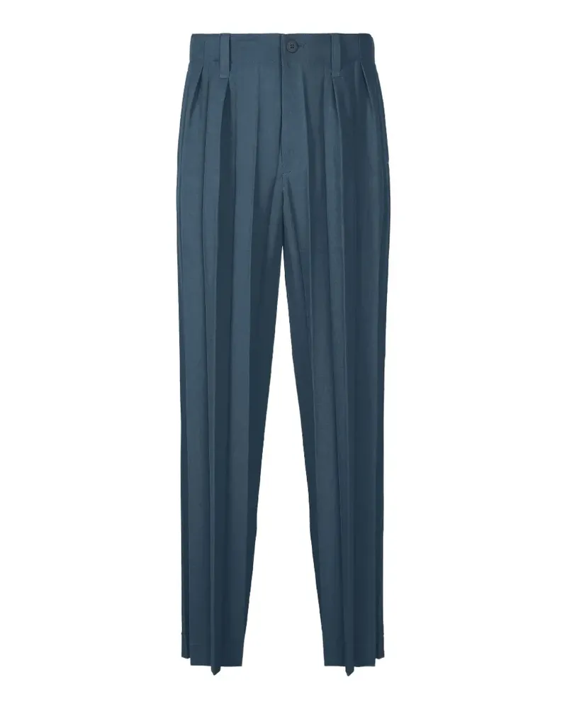 Issey Miyake Edge pleated trousers - Blau Blau