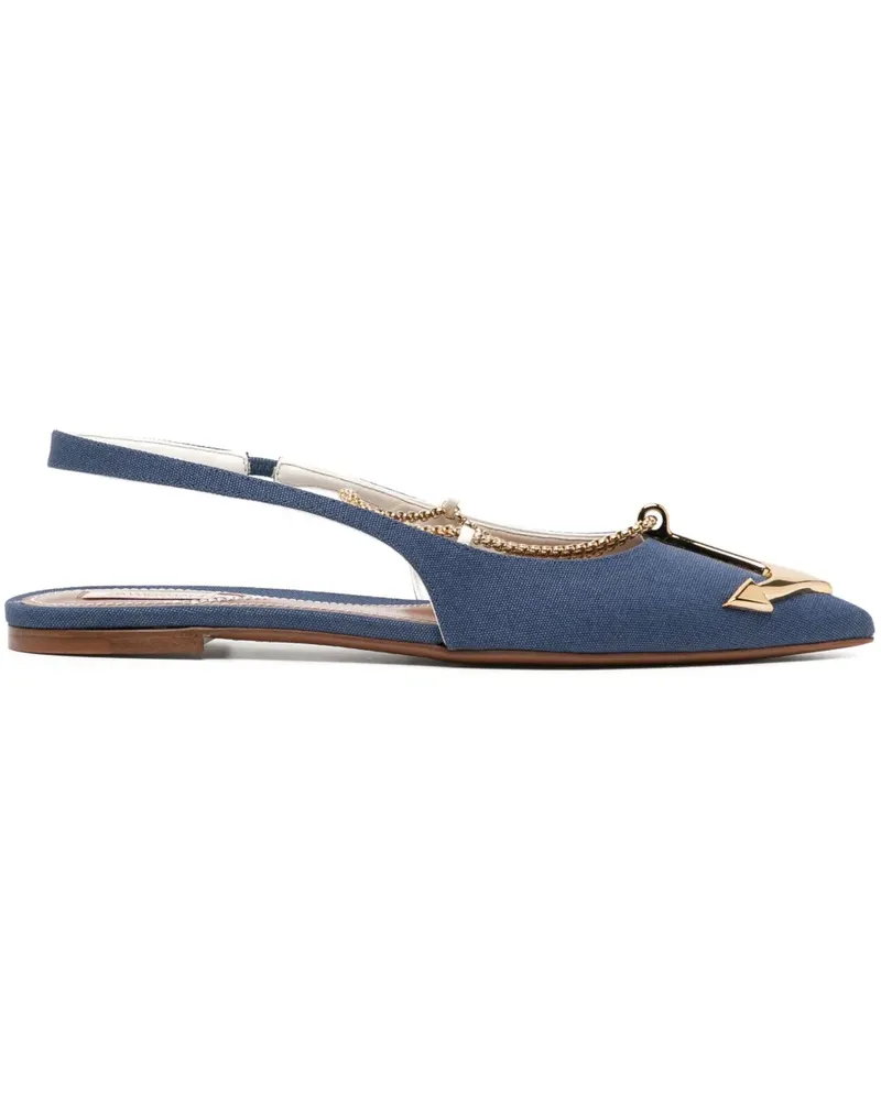 Zimmermann Flache Slingback-Sandalen - Blau Blau