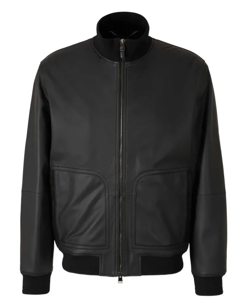 Canali high-collar jacket - Schwarz Schwarz