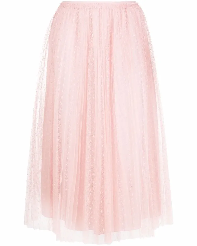 RED Valentino Hoch sitzender Midirock - Rosa Rosa