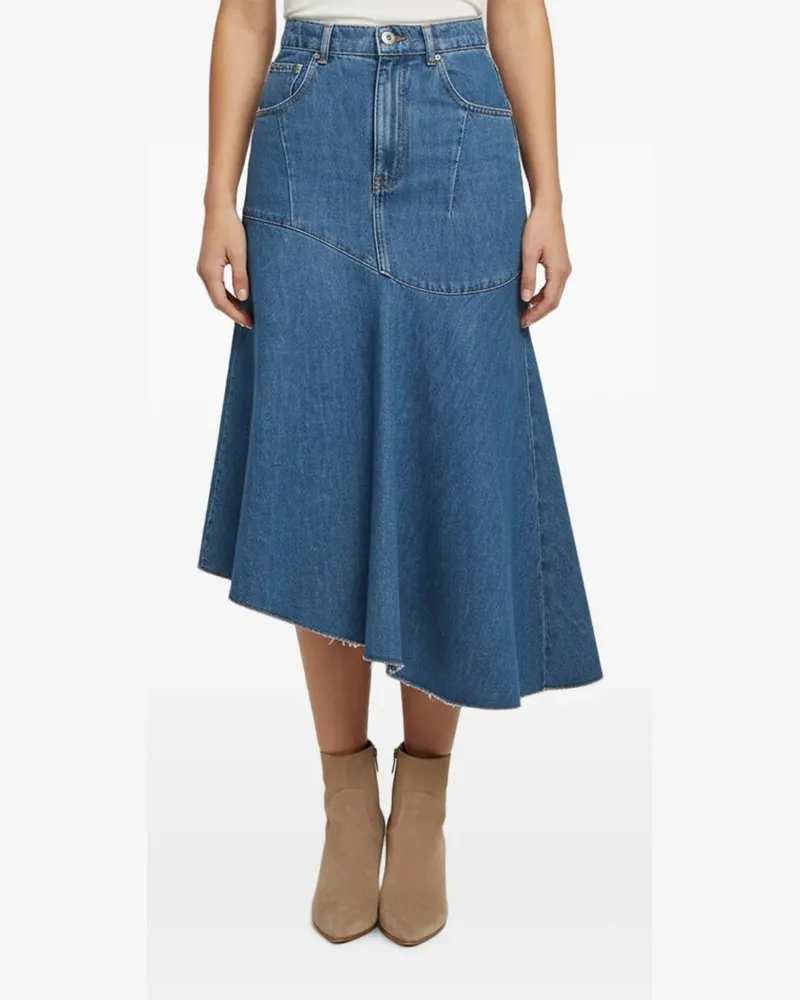 Maje Asymmetrischer Midirock - Blau Blau