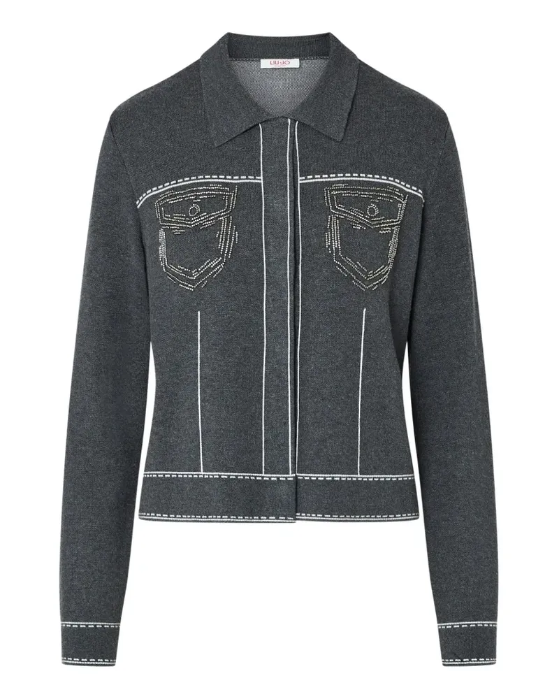 Liu Jo knit jacket with beads - Grau Grau