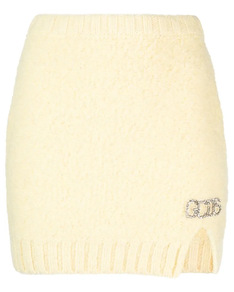 GCDS Boucle-Minirock mit Strass-Logo - Gelb Gelb