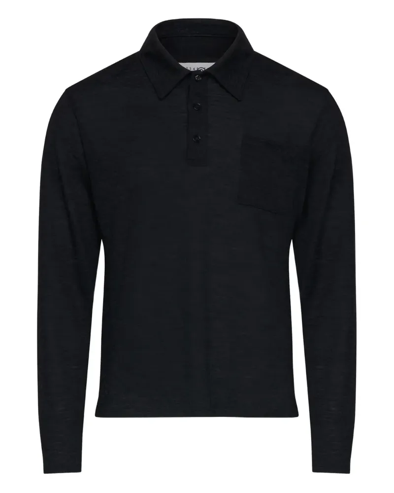Maison Margiela Langärmeliges Poloshirt - Schwarz Schwarz