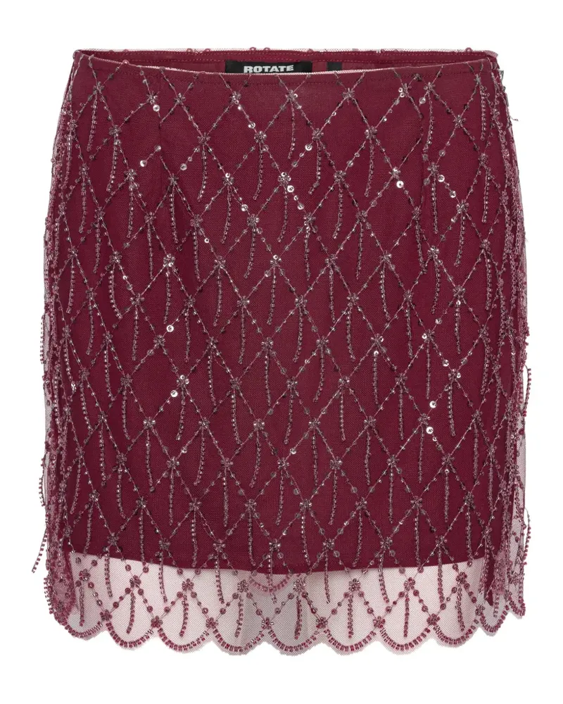 ROTATE Birger Christensen Minirock mit Pailletten Rot