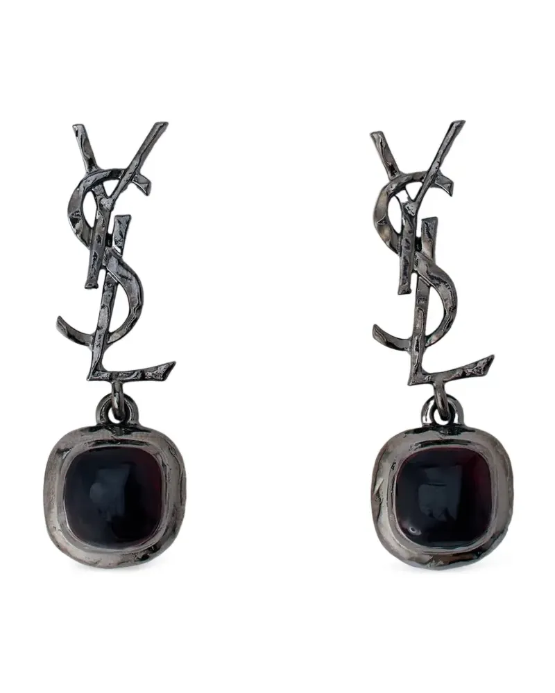 Saint Laurent Cassandre cabochon earrings - Silber Silber
