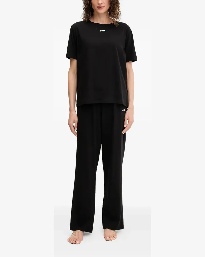 HUGO BOSS Pyjama mit Logo - Schwarz Schwarz