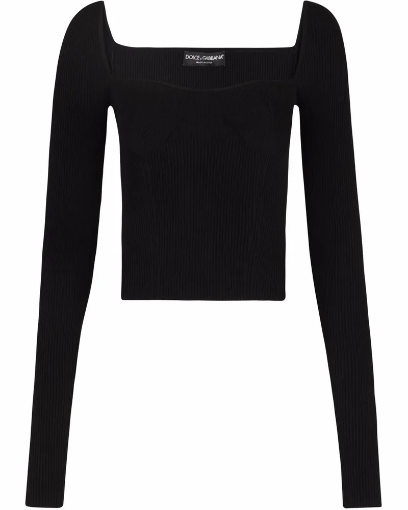 Dolce & Gabbana Pullover mit eckigem Kragen - Schwarz Schwarz