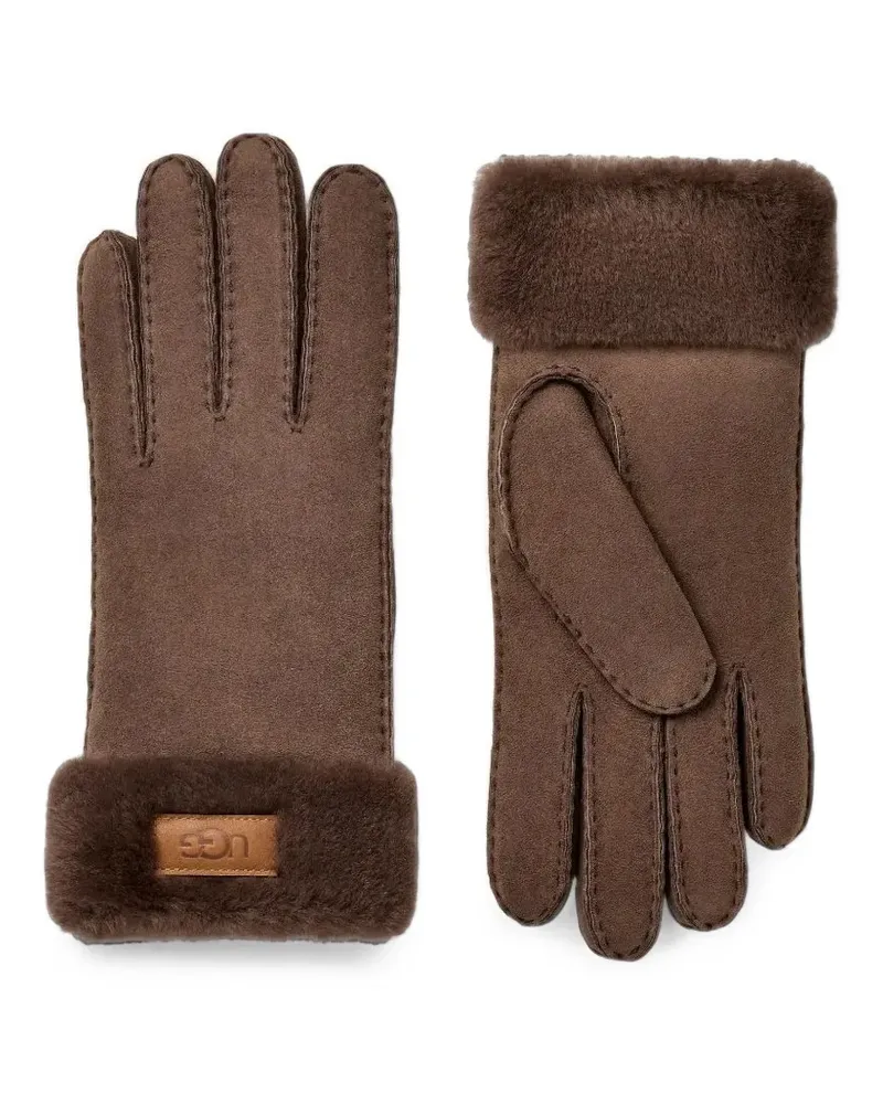 UGG shearling-trim suede gloves - Braun Braun