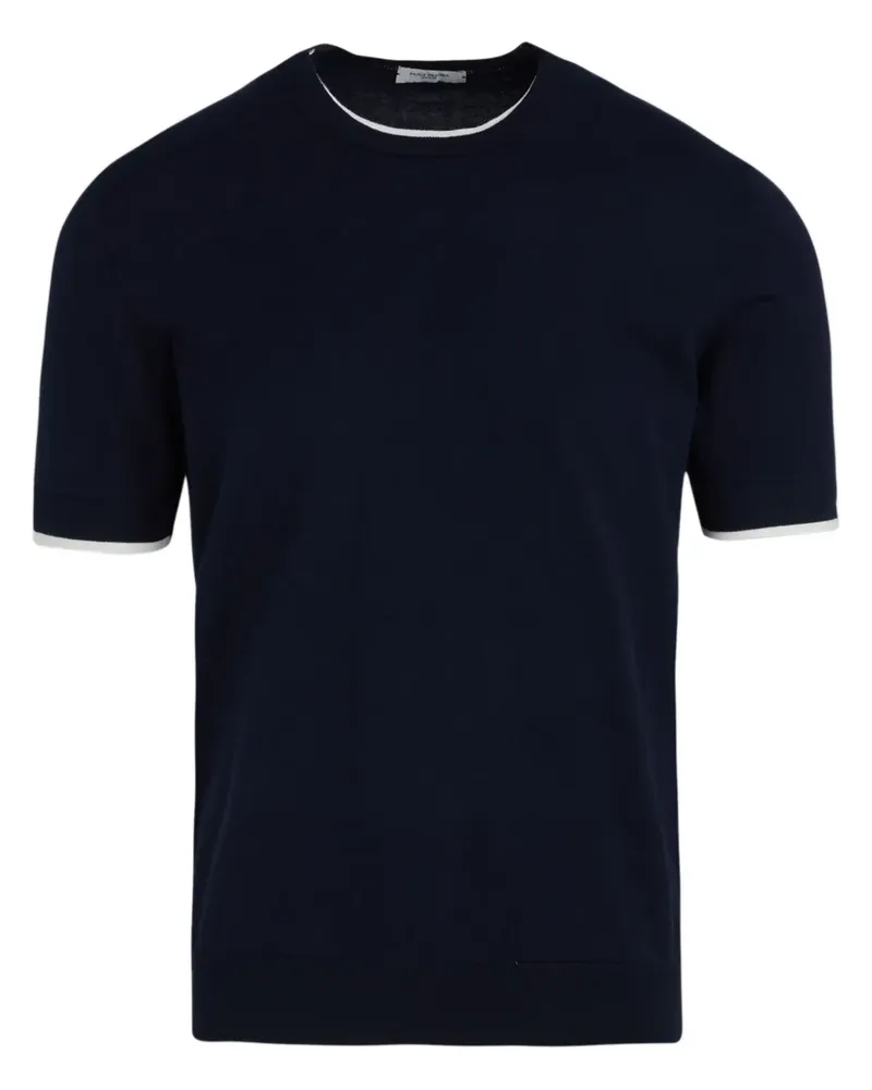 Paolo Pecora Milano T-Shirt mit Kontrastdetails - Blau Blau