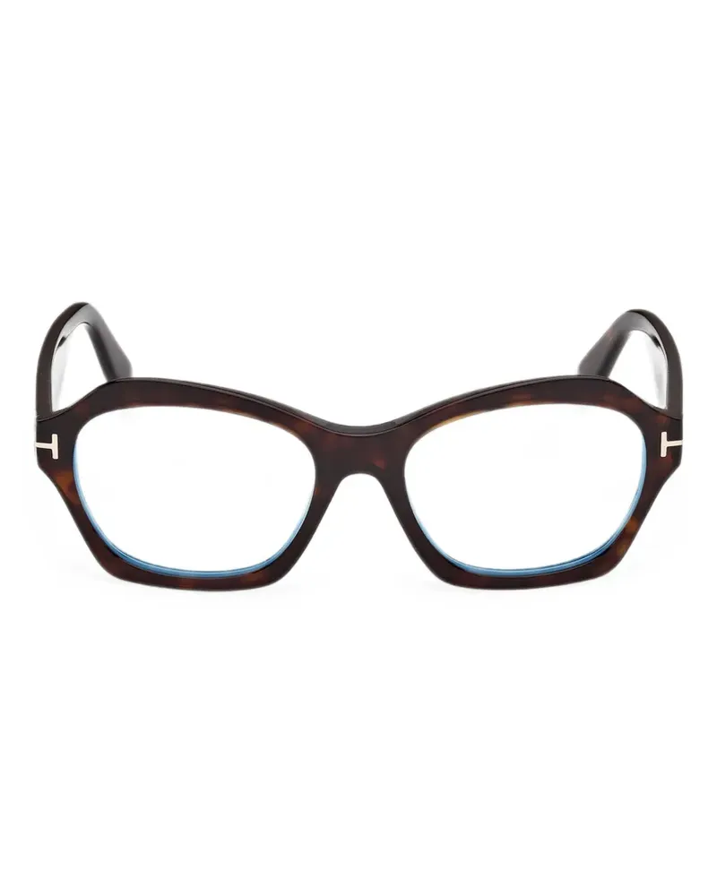 Tom Ford Geometrische Brille in Schildpattoptik - Braun Braun
