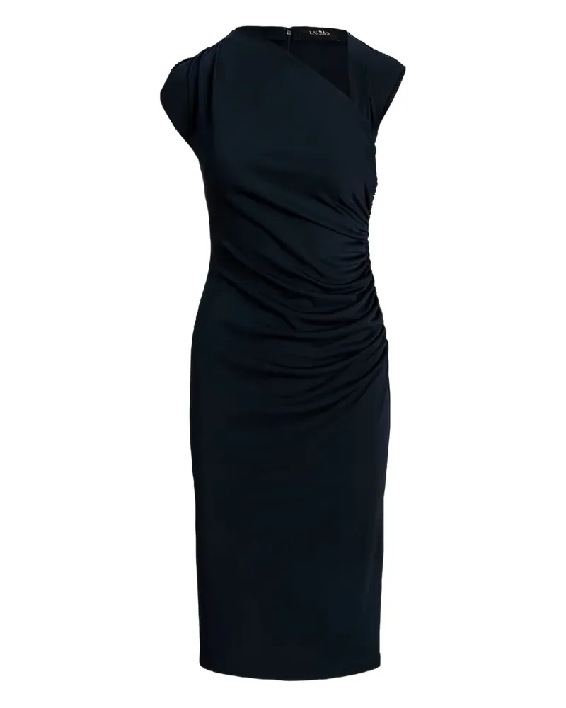 Ralph Lauren asymmetric-neck ruched midi dress - Blau Blau