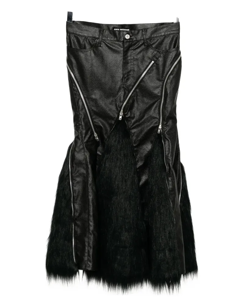 Junya Watanabe Rock aus Faux Fur - Schwarz Schwarz