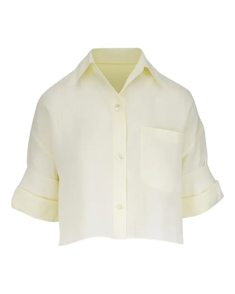 TWP cropped short-sleeve shirt - Nude Nude