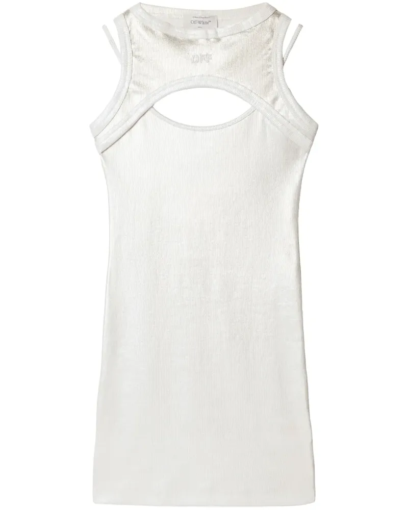 OFF-WHITE Geripptes Minikleid mit Beschichtung - Weiß Weiß