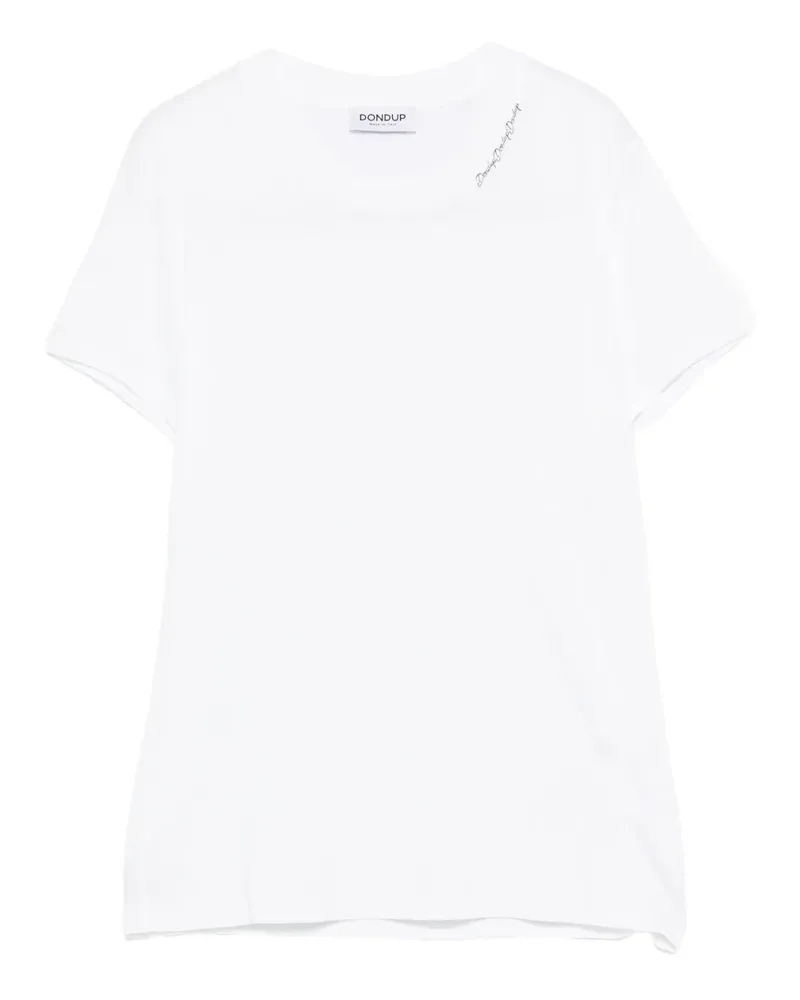 Dondup T-Shirt mit Logo-Stickerei - Weiß Weiß