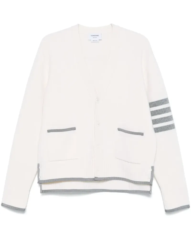 Thom Browne 4 Bar Stripe Cardigan - Weiß Weiß