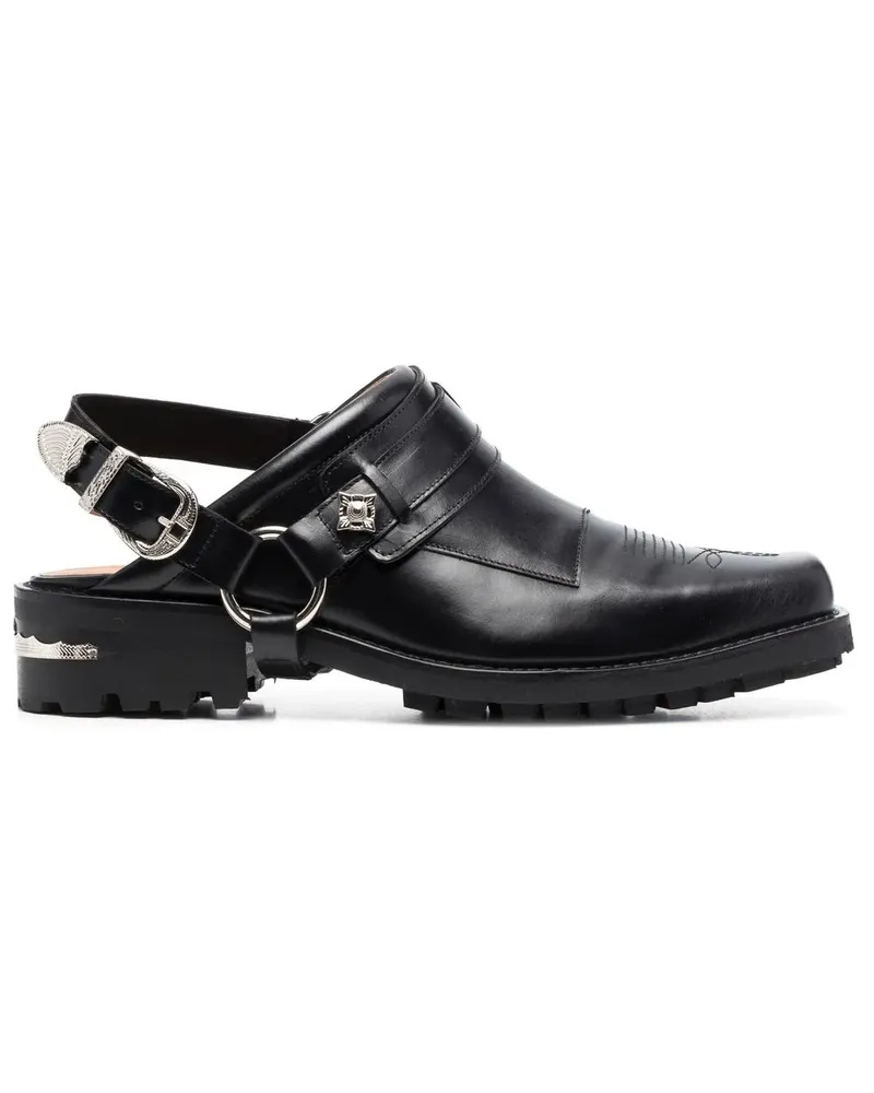 Toga Loafer mit Slingback-Riemen - Schwarz Schwarz