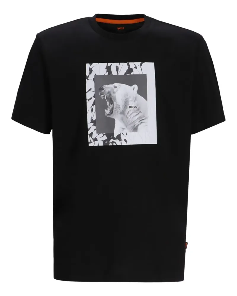 HUGO BOSS T-Shirt mit grafischem Print - Schwarz Schwarz
