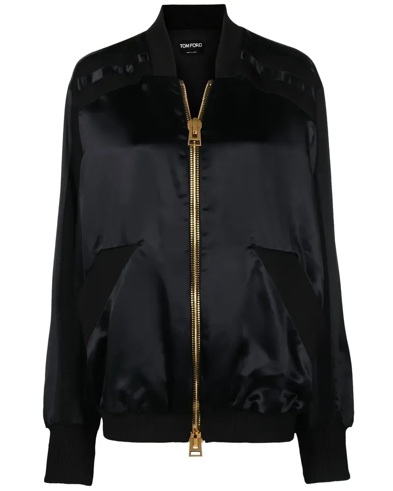 Tom Ford Bomberjacke aus Seide - Schwarz Schwarz