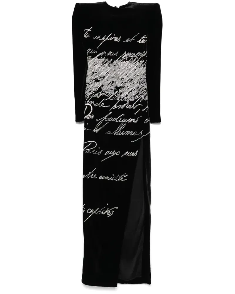 Balmain Love Letter Abendkleid - Schwarz Schwarz